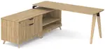 L Shaped Desk with Wood Legs