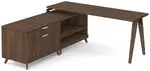 L Shaped Desk with Wood Legs