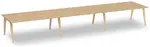 6 Person Workstation with Wood Legs