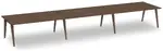 6 Person Workstation with Wood Legs