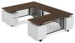 Modern U Shaped Desk with Drawers
