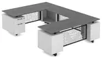 Modern U Shaped Desk with Drawers