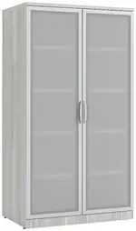 Tall Storage Cabinet with Glass Doors