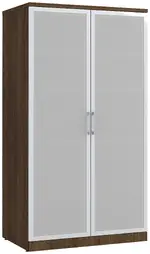 Tall Storage Cabinet with Glass Doors