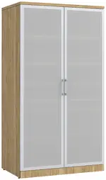 Tall Storage Cabinet with Glass Doors