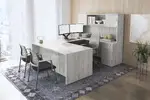 U Shaped Desk with Hutch