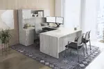 U Shaped Desk with Hutch