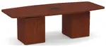 Boat Shaped Conference Table with Cube Base