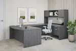 Bow Front U Shaped Desk with Hutch