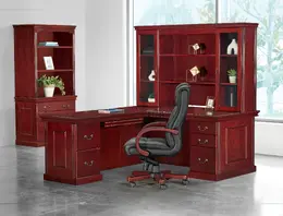 Executive Desk Set with Storage and Chair - Townsend