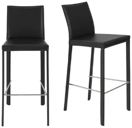 Minimalist Leather Bar Stool - Set of 2 - Hasina
