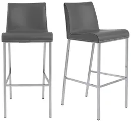 Contemporary Leather Bar Stool - Set of 2  - Cam