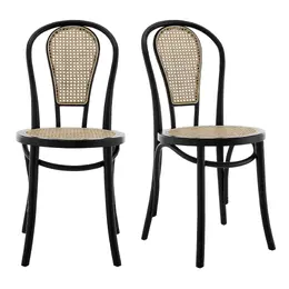 Mid-Century Rattan Side Chair - Set of 2 - Liva