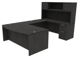 Bow Front Desk with Hutch - HL