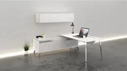 Modern L Shaped Desk with Storage - OneSuite