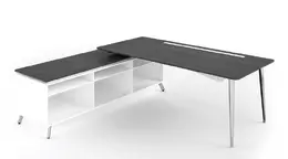 Modern L Shaped Desk with Side Storage - OneSuite