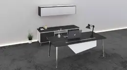 Modern Rectangular Desk with Storage - OneSuite