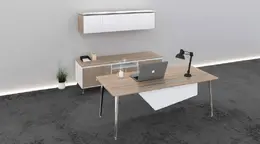 Modern Rectangular Desk with Storage - OneSuite