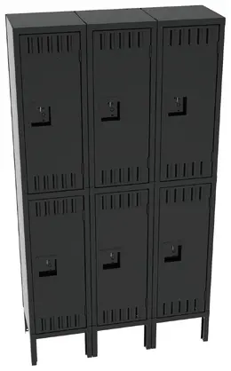 Three Double-Tier Lockers with Legs - Standard