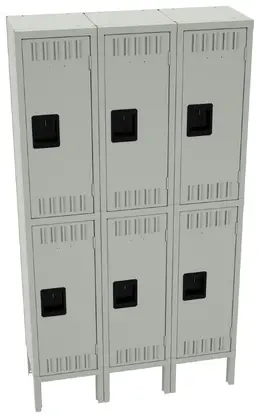 Three Double-Tier Lockers with Legs - Standard