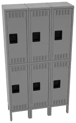Three Double-Tier Lockers with Legs - Standard