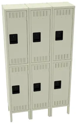 Three Double-Tier Lockers with Legs - Standard