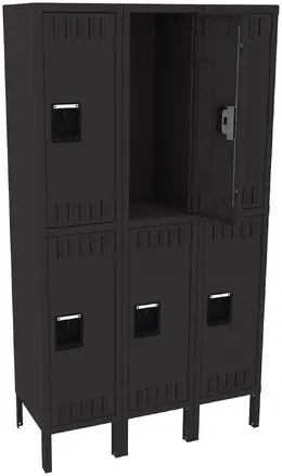 Three Double-Tier Lockers with Legs - Standard