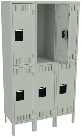 Three Double-Tier Lockers with Legs - Standard