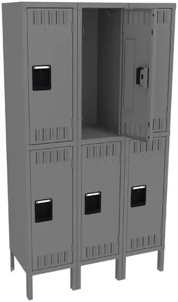 Three Double-Tier Lockers with Legs - Standard