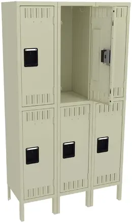 Three Double-Tier Lockers with Legs - Standard