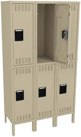 Three Double-Tier Lockers with Legs - Standard
