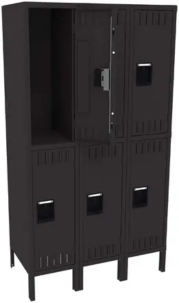 Three Double-Tier Lockers with Legs - Standard