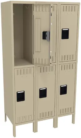 Three Double-Tier Lockers with Legs - Standard
