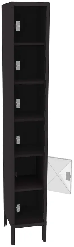 Six Clear Storage Lockers with Legs - C-Thru