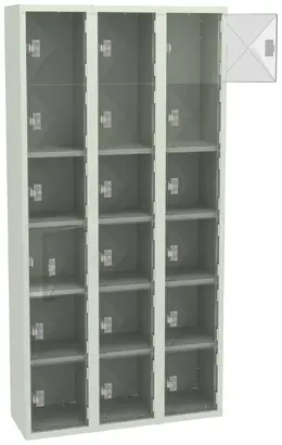 Eighteen Clear Storage Lockers - C-Thru