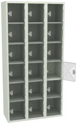 Eighteen Clear Storage Lockers - C-Thru