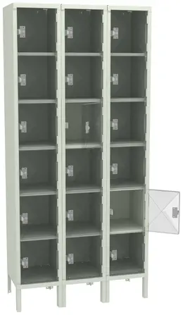 Eighteen Clear Storage Lockers with Legs - C-Thru