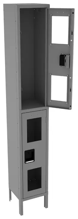 Dual-Tier Clear Lockers with Legs - C-Thru