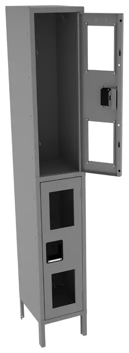 Dual-Tier Clear Lockers with Legs - C-Thru