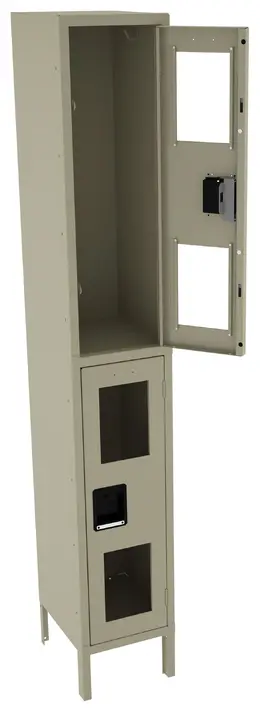 Dual-Tier Clear Lockers with Legs - C-Thru