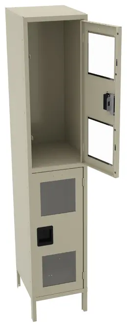 Dual-Tier Clear Lockers with Legs - C-Thru