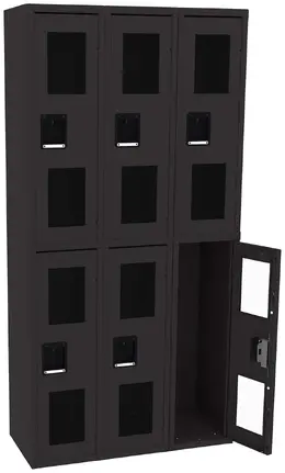 Three Dual-Tier Clear Lockers - C-Thru