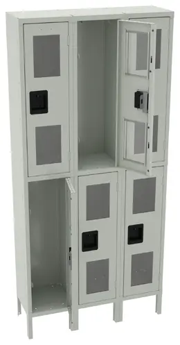 Three Dual-Tier Clear Lockers with Legs - C-Thru