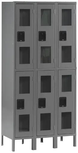 Three Dual-Tier Clear Lockers with Legs - C-Thru