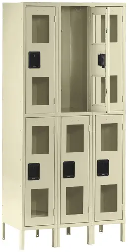 Three Dual-Tier Clear Lockers with Legs - C-Thru