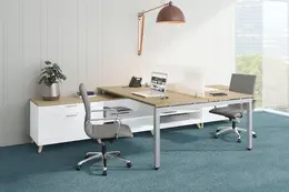 2 Person Desk with Side Storage - Elements