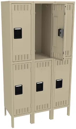 Three Double-Tier Lockers with Legs - Standard