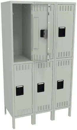 Three Double-Tier Lockers with Legs - Standard