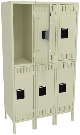 Three Double-Tier Lockers with Legs - Standard
