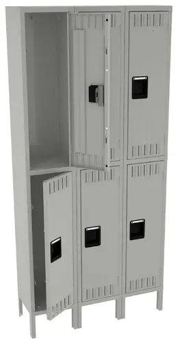 Three Double-Tier Lockers with Legs - Standard